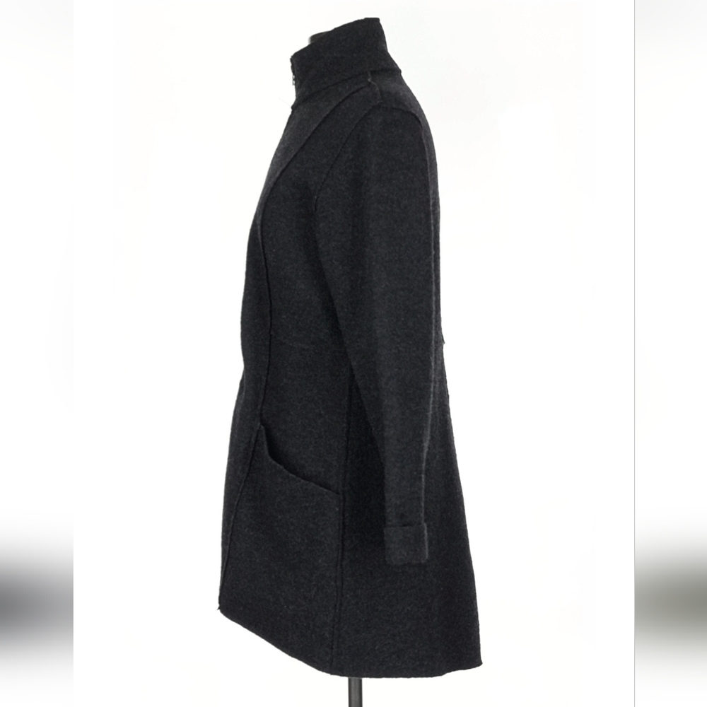 Theophilus Charcoal 100% Wool Coat Size Small - Picture 4 of 6